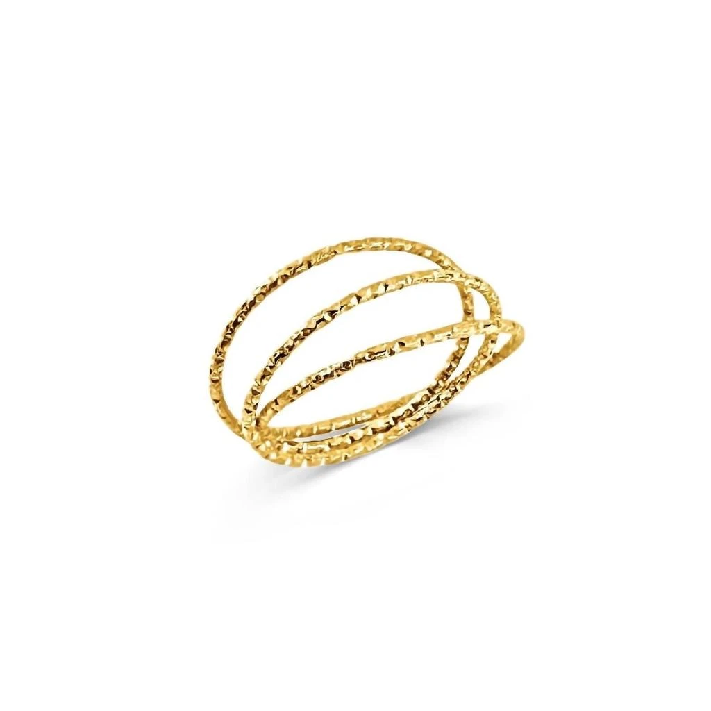 Ellie Vail Women
s Blair Interlocking Hammered Ring In Gold