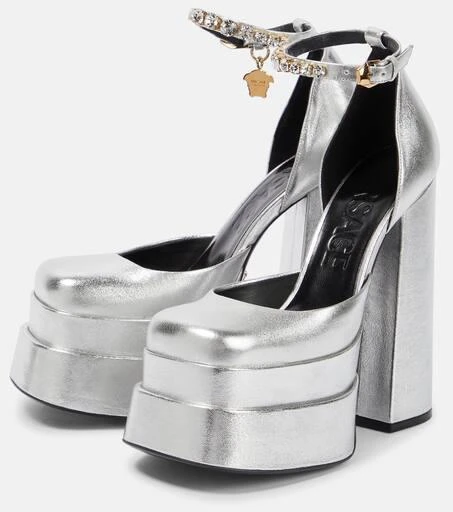 Versace Medusa Aevitas leather platform pumps 5