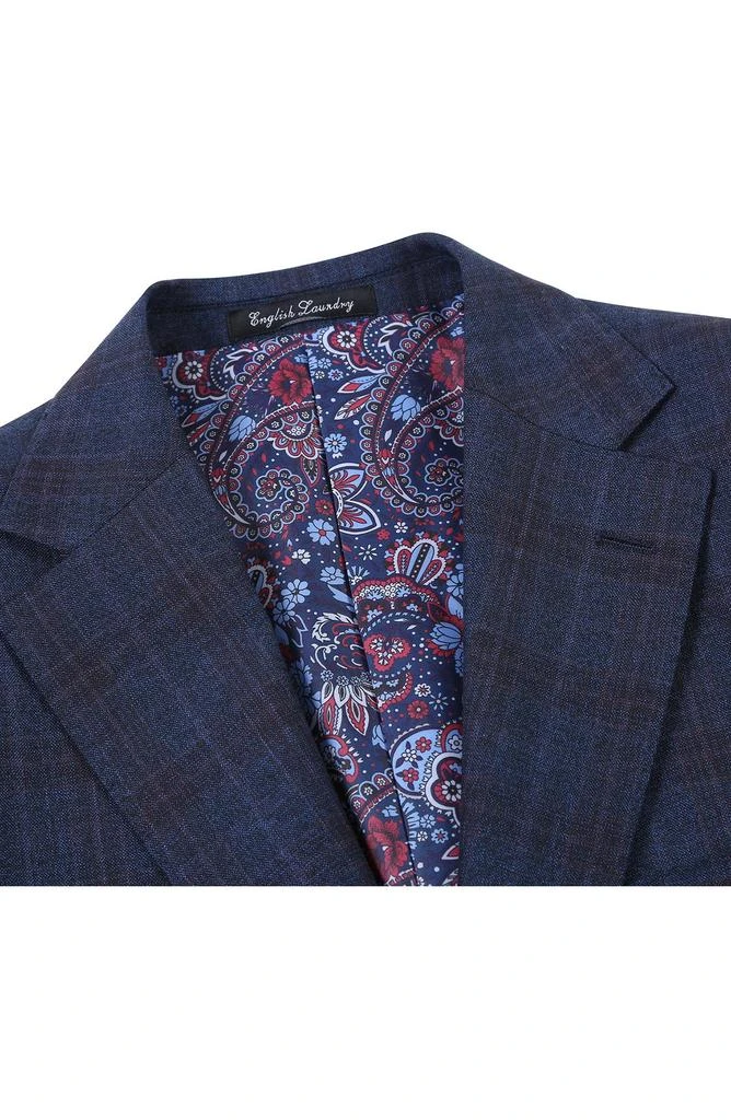 English Laundry Plaid Trim Fit Notch Lapel Wool Blend Two-Piece Suit 5