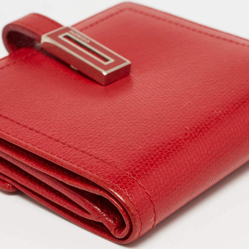 Coach Coach Red Leather Metal Flap Compact Wallet 17