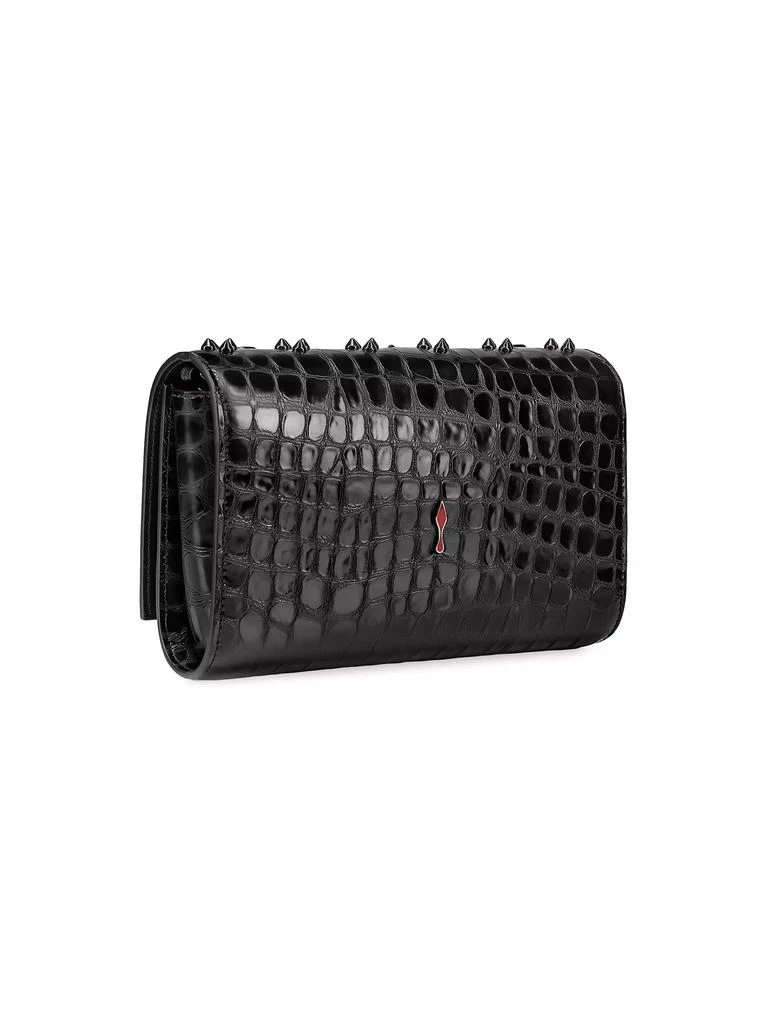 Christian Louboutin Paloma Croc-Embossed Patent Leather Chain Wallet 4