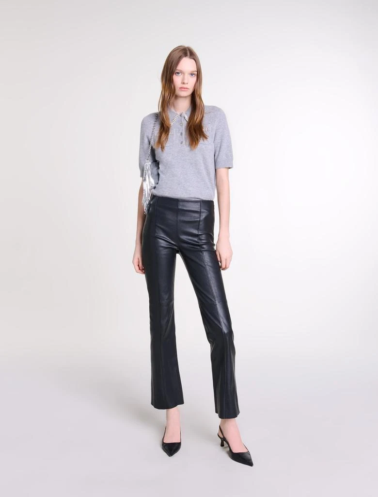 Maje Maje Woman's cotton, Leather trousers for Fall/Winter 1