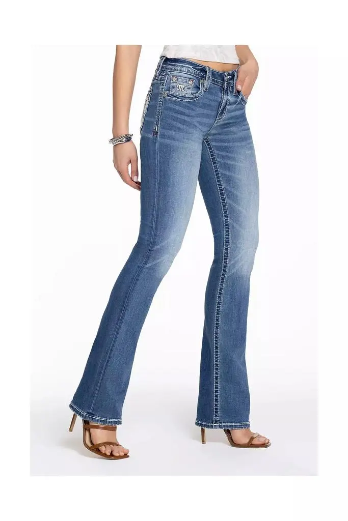 Miss Me Miss Me Maven Logo Bootcut Jean 4