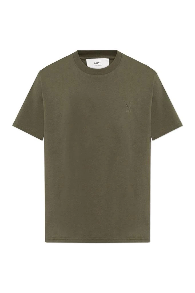 AMI AMI Paris Logo Embossed Crewneck T-Shirt 1