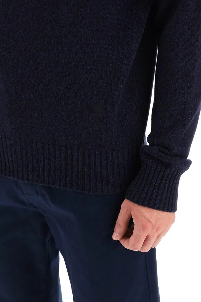 AMI melange-effect cashmere turtleneck sweater 4