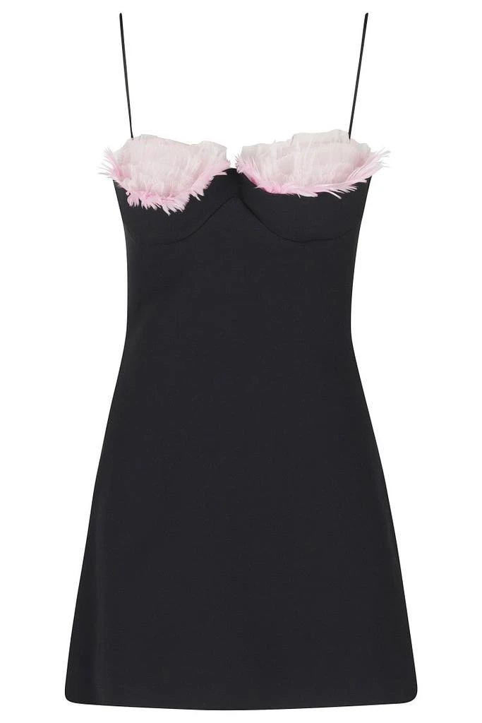 David Koma Black Mini Dress With Sweetheart Neckline 1