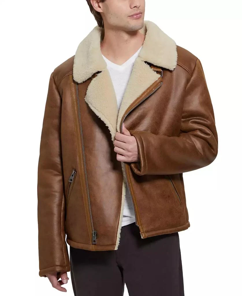 GUESS Men's Toni Asymmetrical Faux Leather Jacket 6