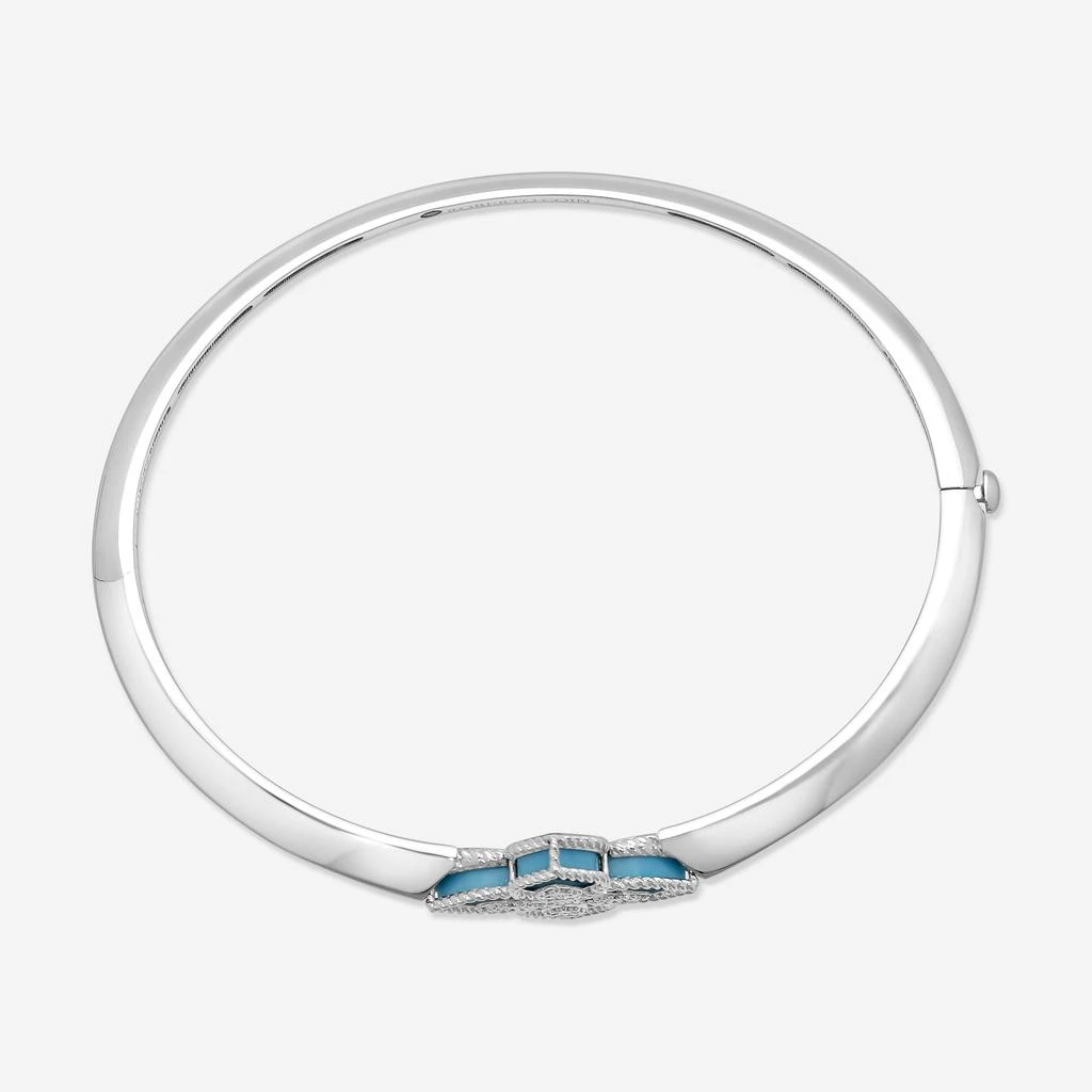 Roberto Coin Roberto Coin Venetian Princess 18K White Gold Blue Jade and Diamond Bangle Bracelet 8883235AWBAXT 2