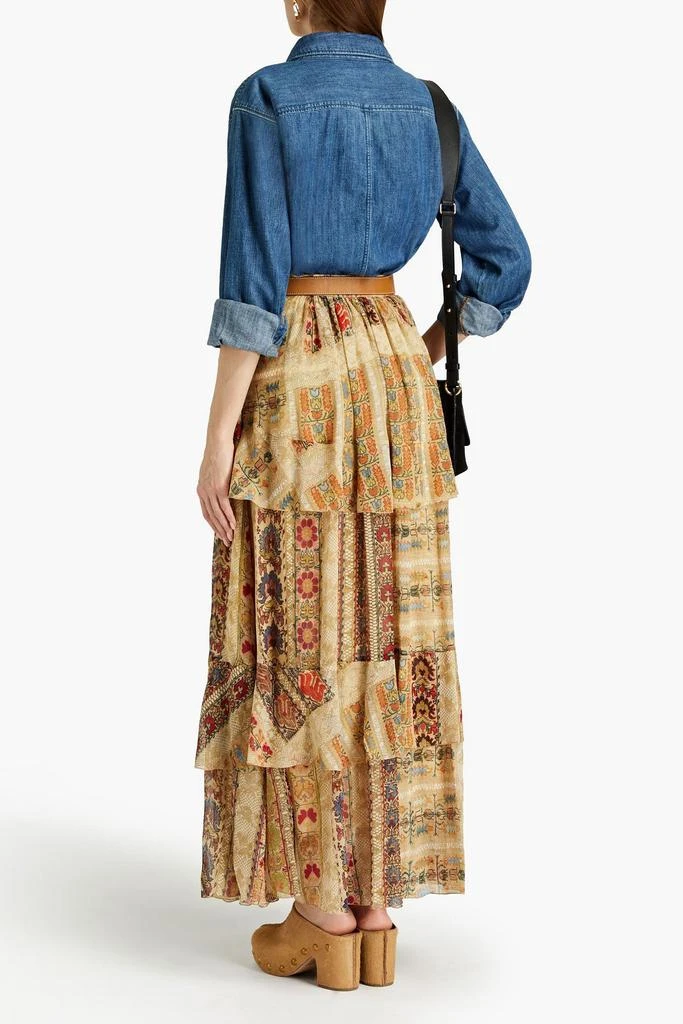 ETRO Tiered floral-print silk crepe de chine maxi skirt 3