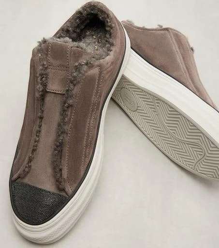 Brunello Cucinelli Monili suede slip-on shoes 5