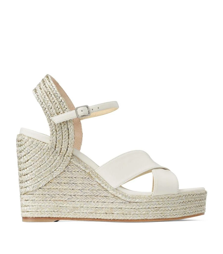 Jimmy Choo Dellena 100 Leather Wedge Sandals 1