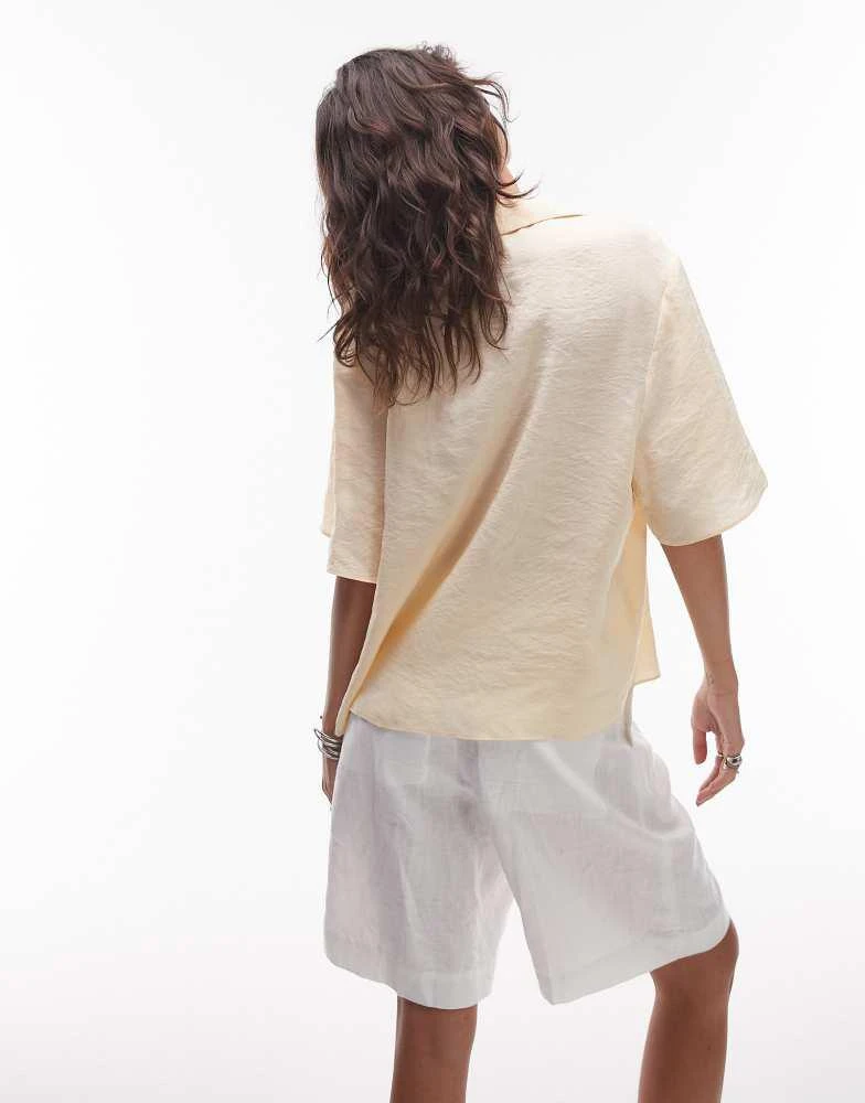 Topshop Topshop co-ord super soft cupro shirt in buttermilk