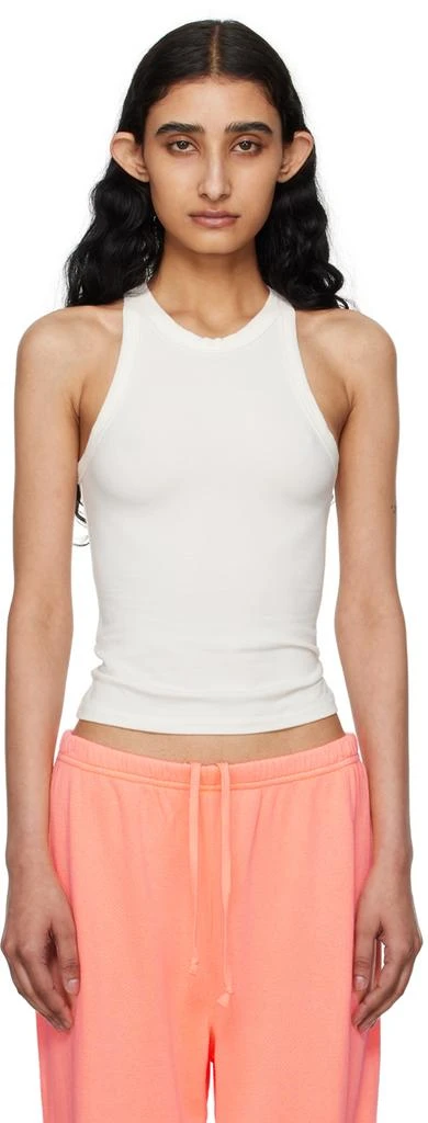 SKIMS Off-White Cotton Jersey Crew Neck Tank Top 1