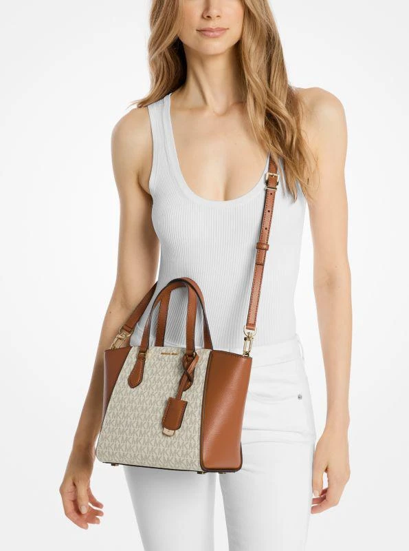 Michael Kors Taryn Small Signature Logo and Leather Convertible Crossbody Bag 4