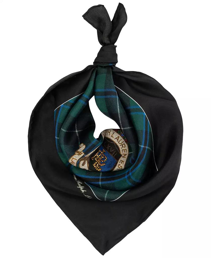 Ralph Lauren Gifting Plaid and Logo Square Scarf