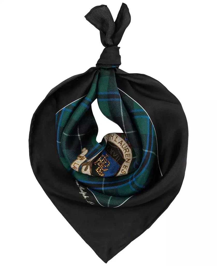 Ralph Lauren Gifting Plaid and Logo Square Scarf 2