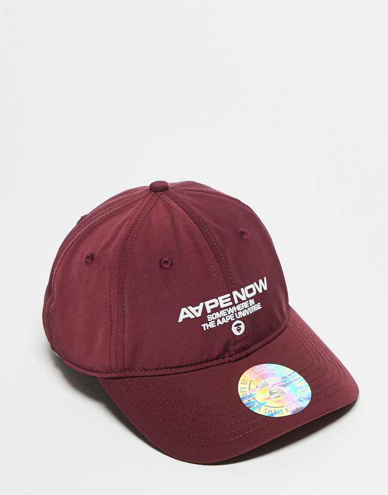 AAPE Aape by A Bathing Ape logo cap in burgundy