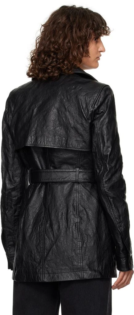 Alexander Wang Black Cropped Leather Trench Coat 3