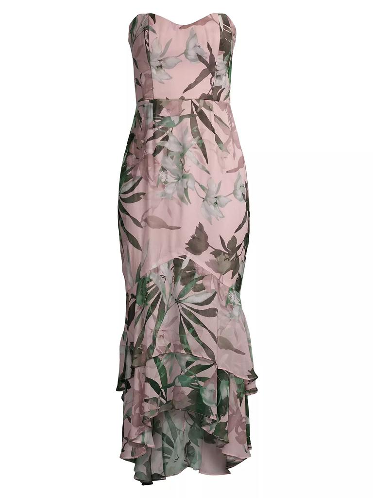Katie May Cece Ruffled Floral Gown