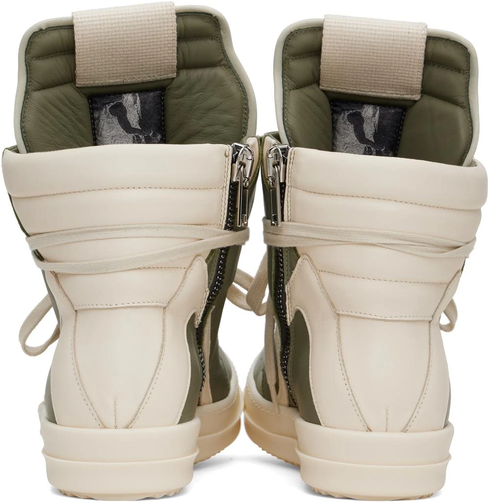 Rick Owens Green & Off-White Hollywood Geobasket Sneakers 2