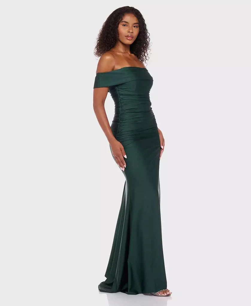 B Darlin Juniors
 Shiny Stretch Off-The-Shoulder Maxi Dress 3
