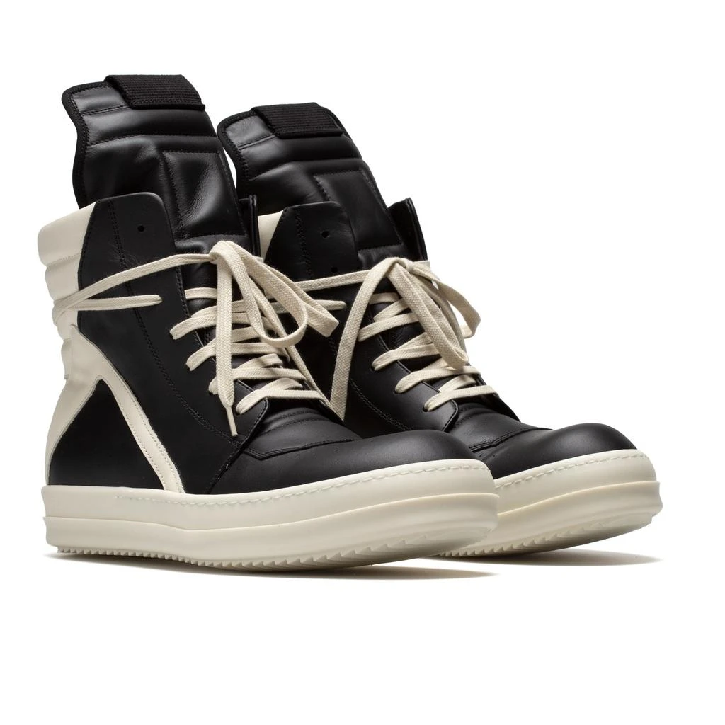 Rick Owens Geobasket Sneakers (Black/Milk/Milk) 2