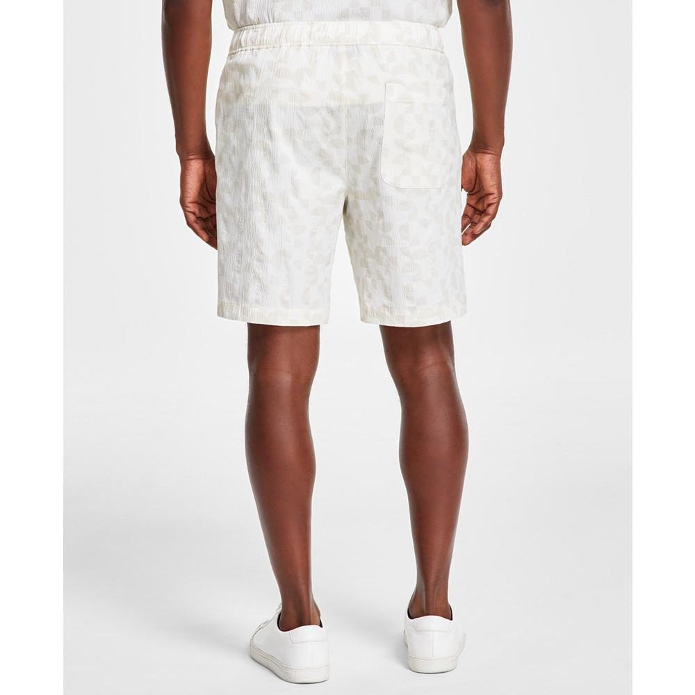 Alfani Men's Grand Regular-Fit Geo-Print 8" Seersucker Shorts, Created for Macy's