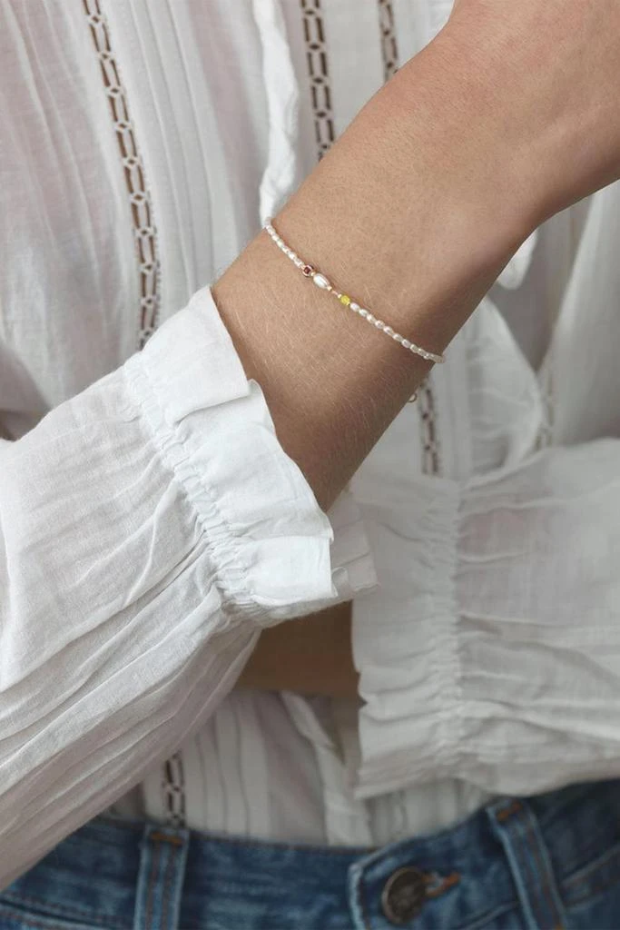 ANNI LU Rice & Shine Bracelet In Yellow Cream 2