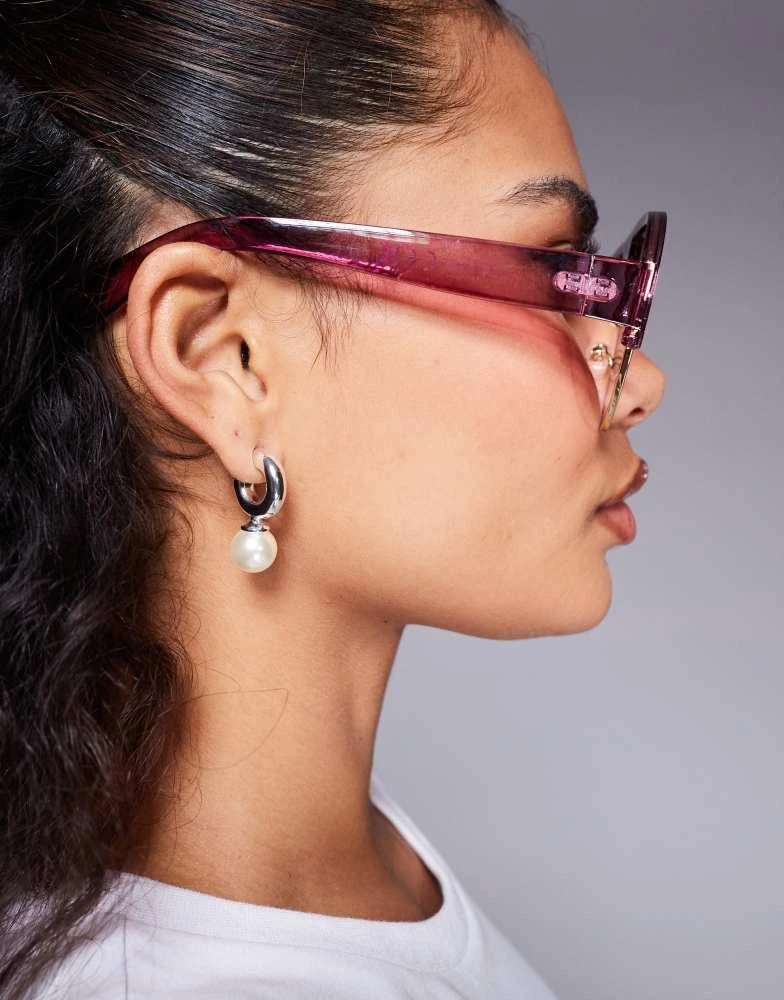 River Island River Island oversized aviator sunglasses in pink 3