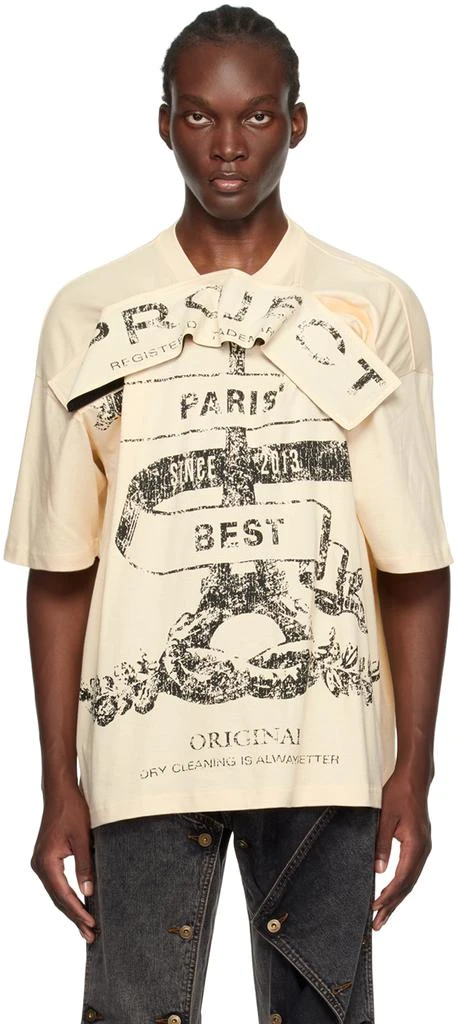 Y/Project Beige Velcro 'Paris' Best' T-Shirt 1