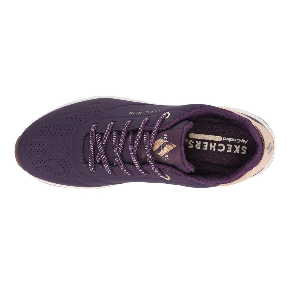 SKECHERS Uno Shimmer Away Perforated Lace Up Sneakers 4