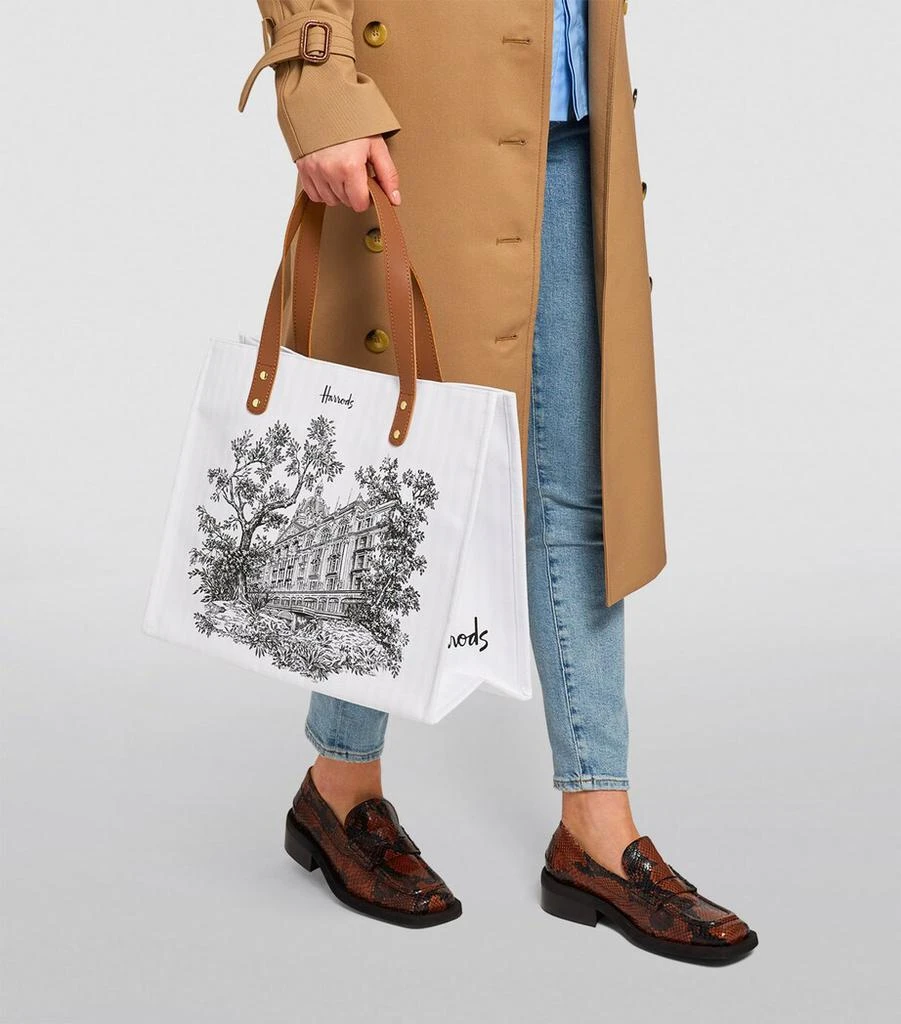 Harrods Toile Building Illustration Shopper Bag 5
