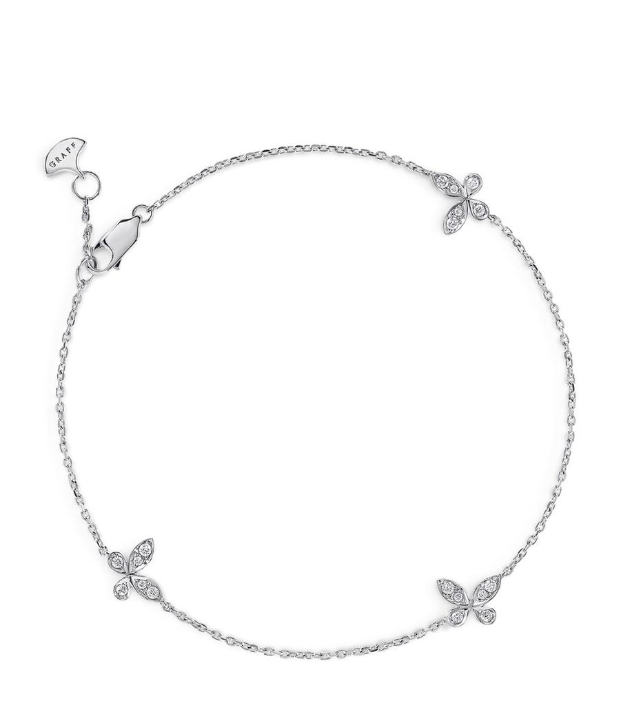 Graff Small White Gold and Diamond Butterfly Bracelet