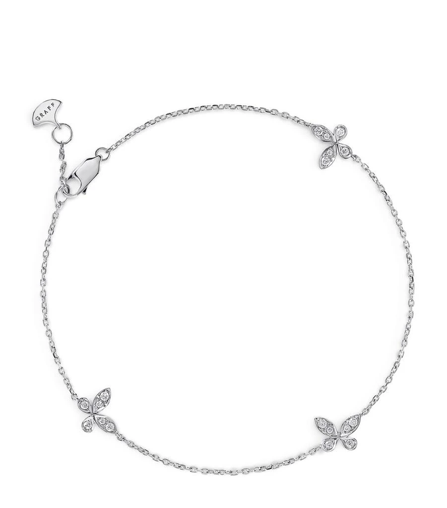 Graff Small White Gold and Diamond Butterfly Bracelet 1