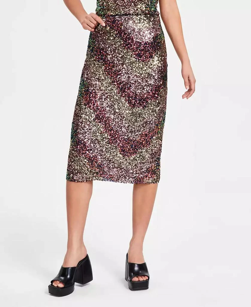 Bar III Women's Sequin Pull-On Midi Skirt, Created for Macy's 3