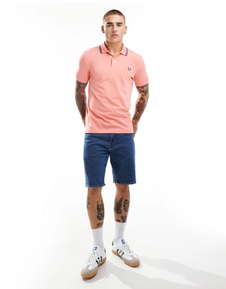 Fred Perry Fred Perry twin tipped polo shirt in bright pink 3