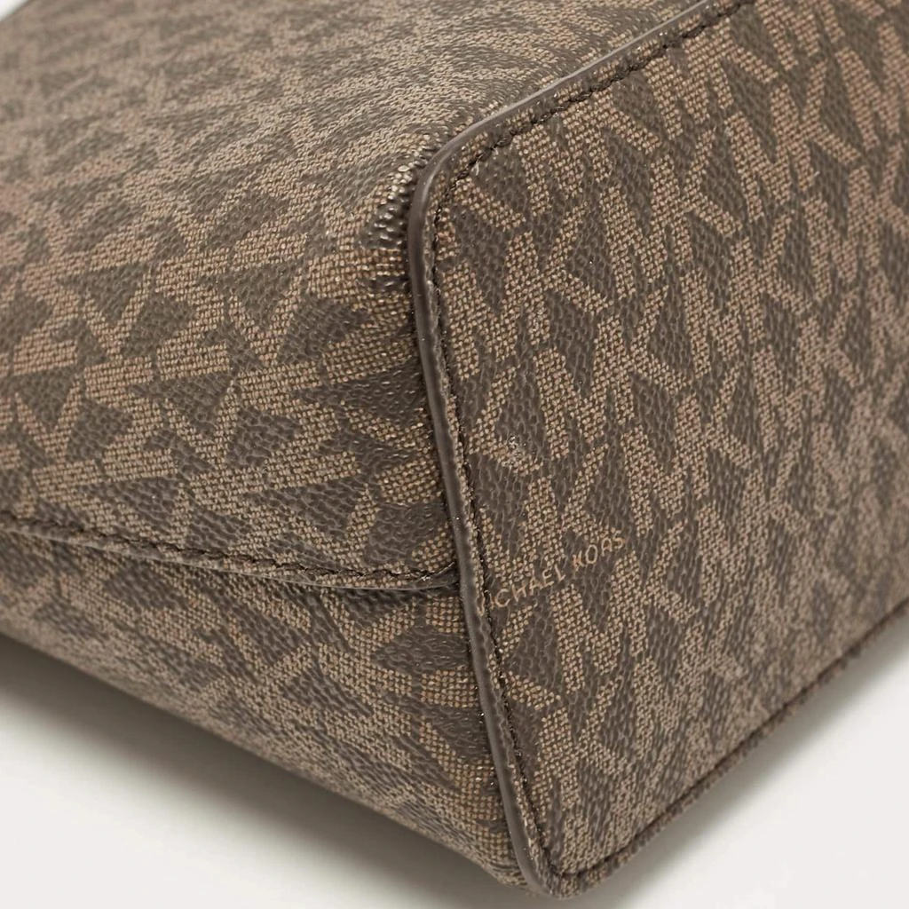 Michael Kors Michael Kors Brown Signature Coated Canvas Medium Dome Crossbody Bag 11