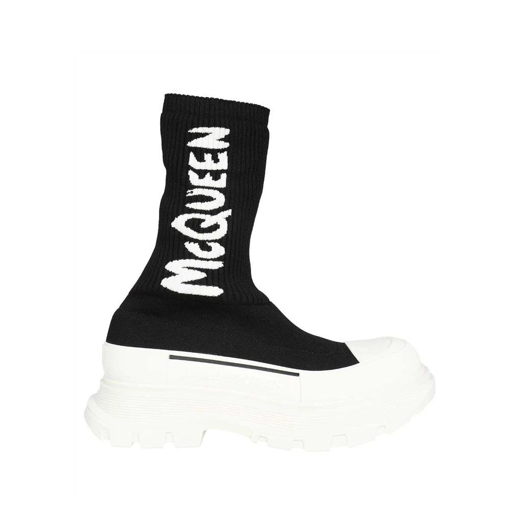 ALEXANDER MCQUEEN Alexander Mcqueen Sock-Style Logo-Print Boots 1