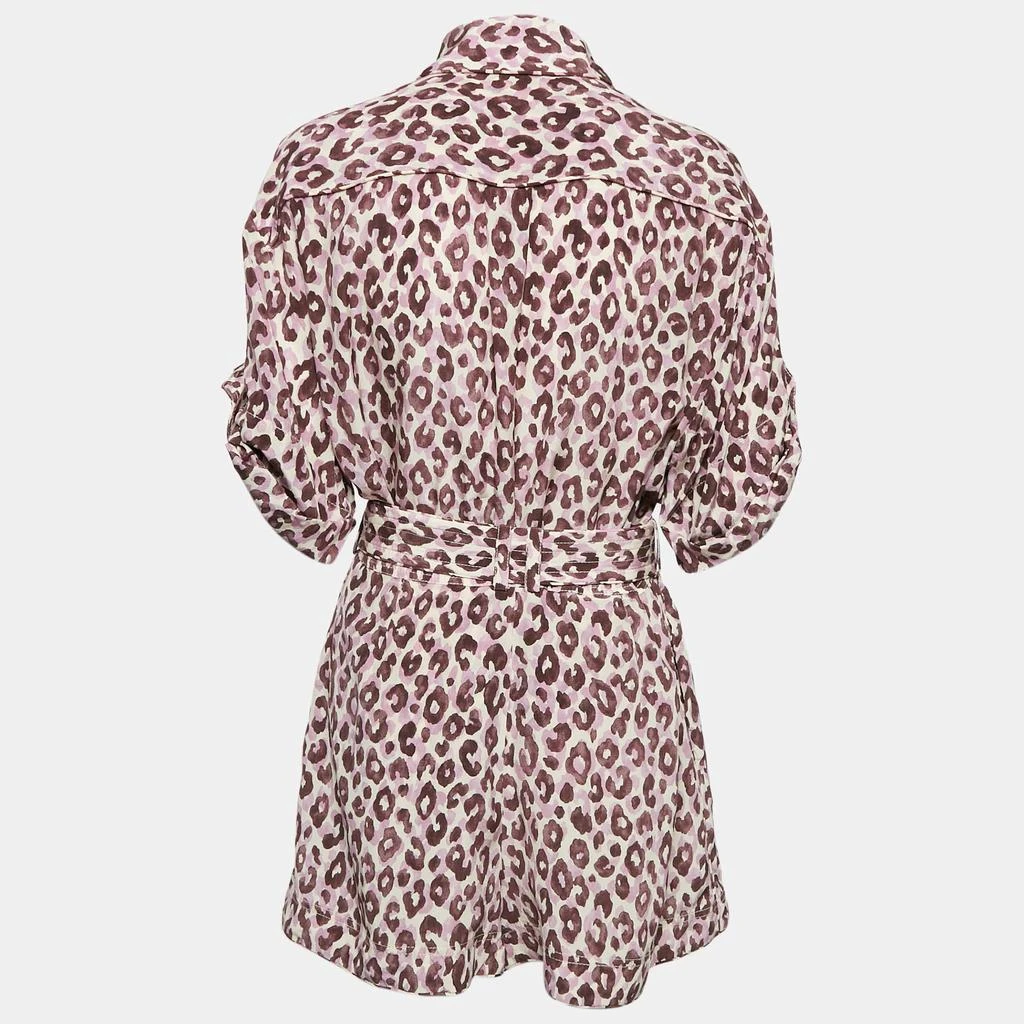 Zimmermann Zimmermann Purple Leopard Print Silk Shirt and Shorts Set M/L 3