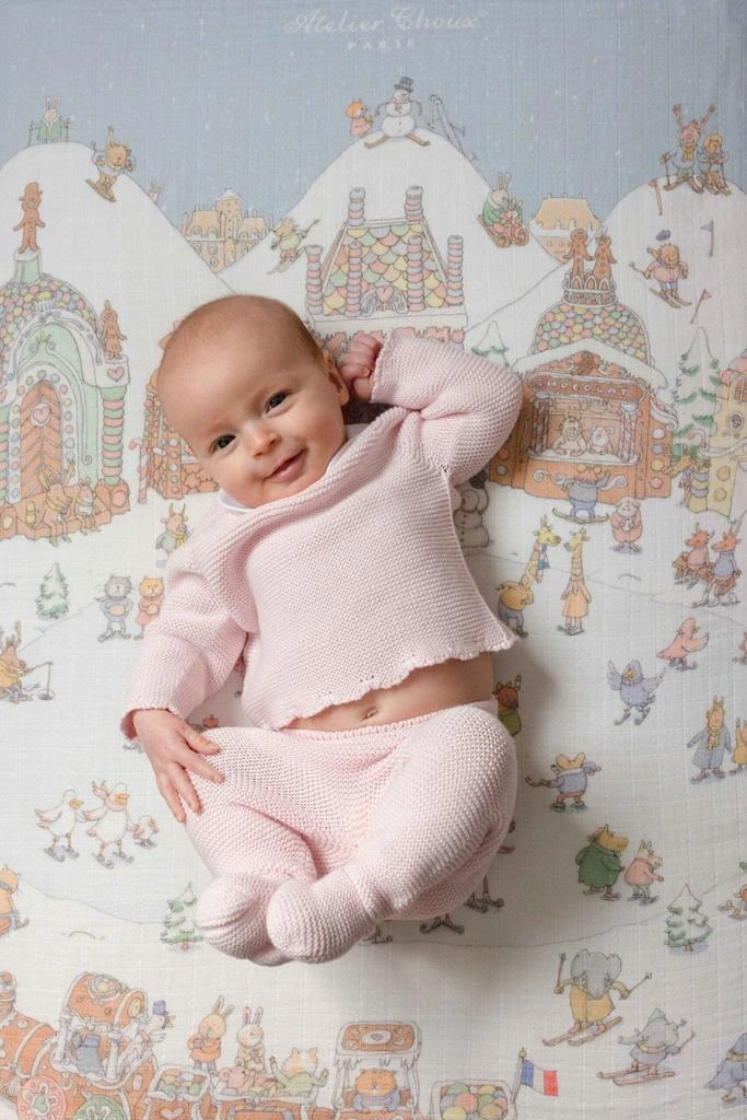 Atelier Choux Atelier Choux Baby Winter Wonderland Swaddle in Multicolour (100cm) 4