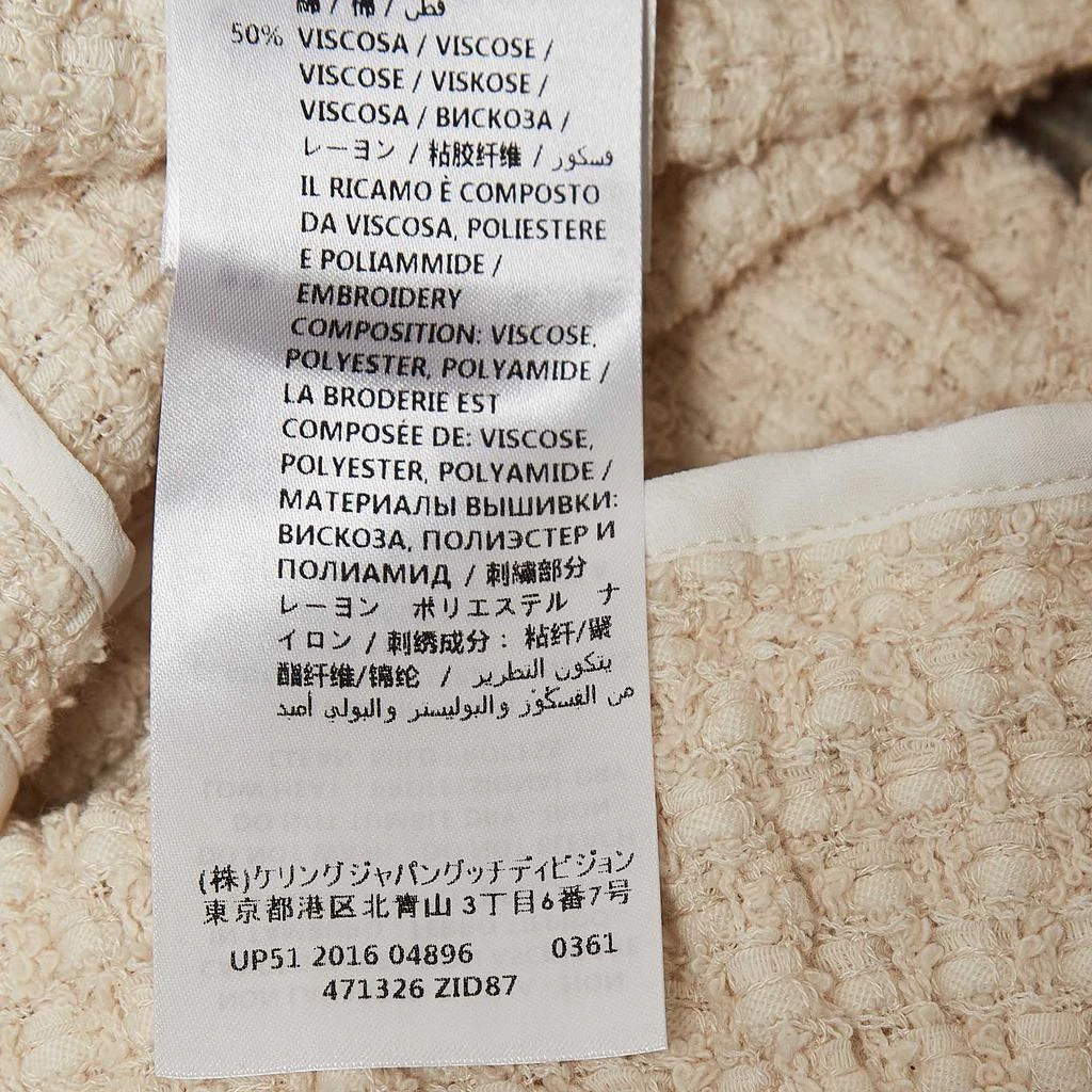 Gucci Gucci Cream Tweed Modern Future Embroidered Pencil Skirt M 8