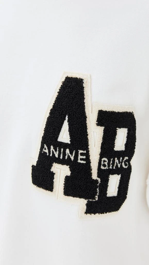ANINE BING Miles Sweatshirt Letterman Off White 6
