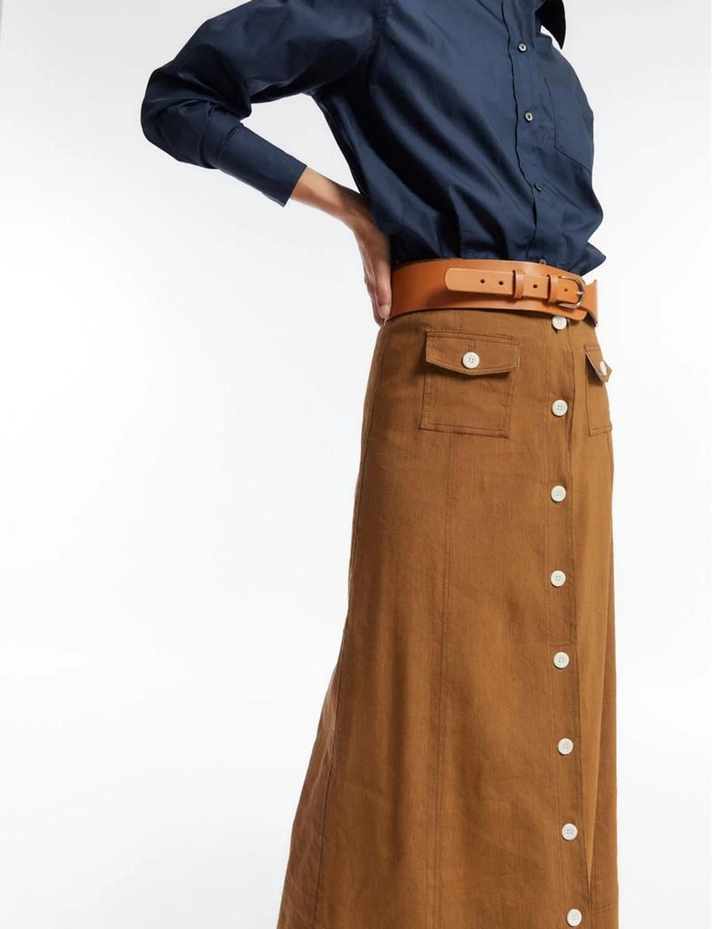 INES DE LA FRESSANGE PARIS Tatiana brown linen skirt 4