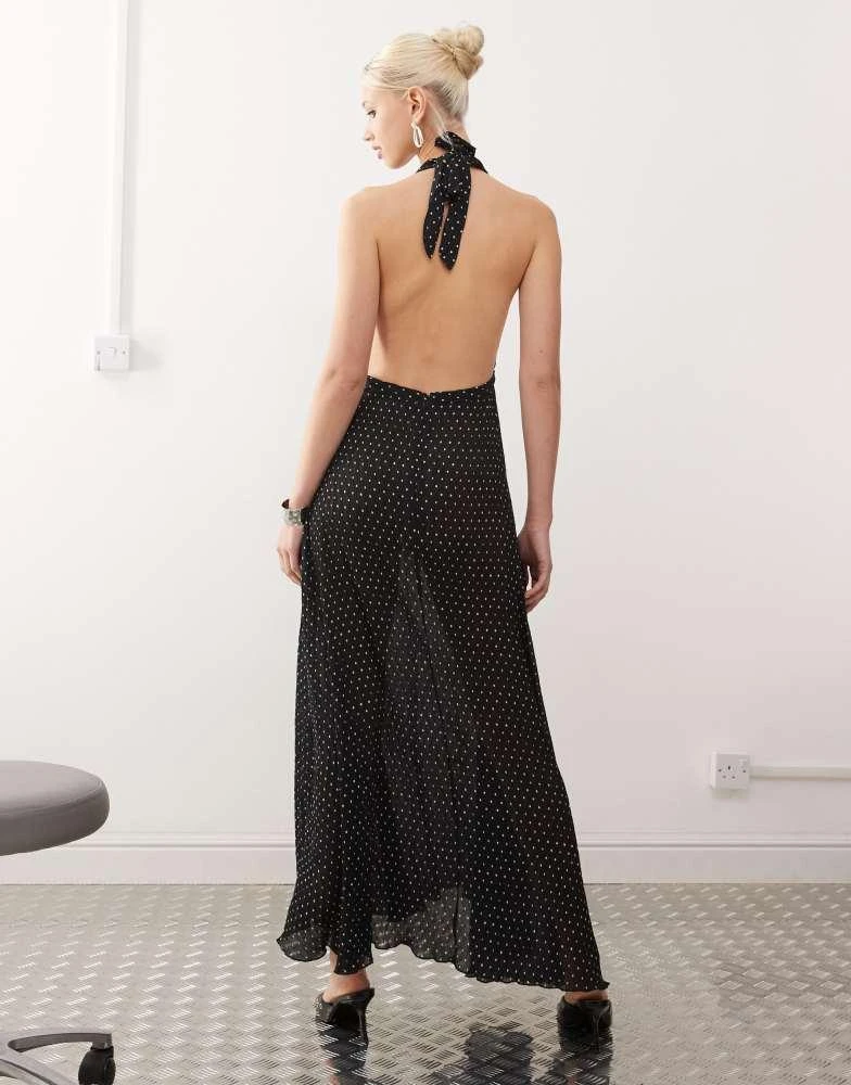 cross halter satin dress 20796