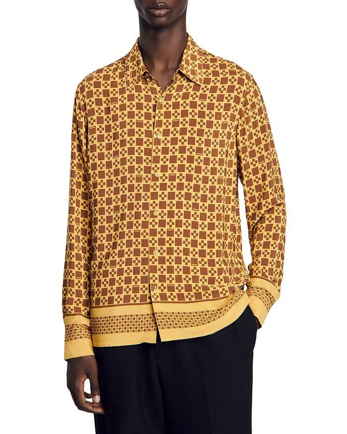 Sandro Cross Relaxed Fit Button Front Shirt 1