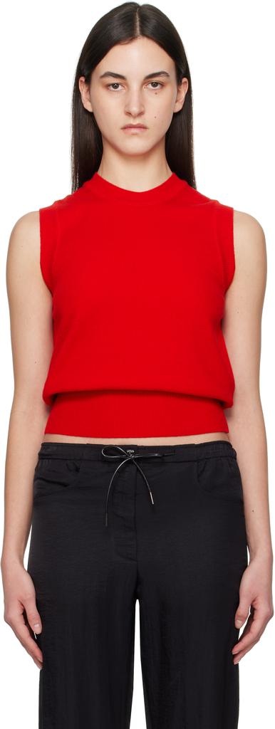 Nothing Written Red Emitt U-Neck Wool Vest