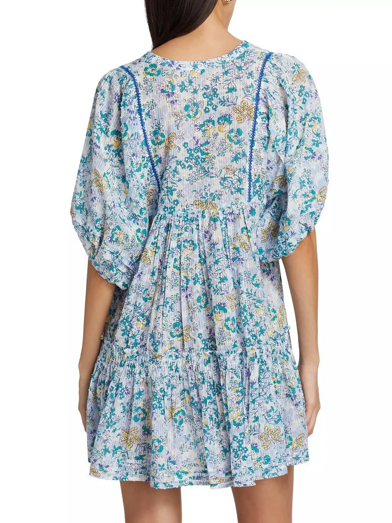 Poupette St Barth Aria Floral Swiss-Dot Minidress 5