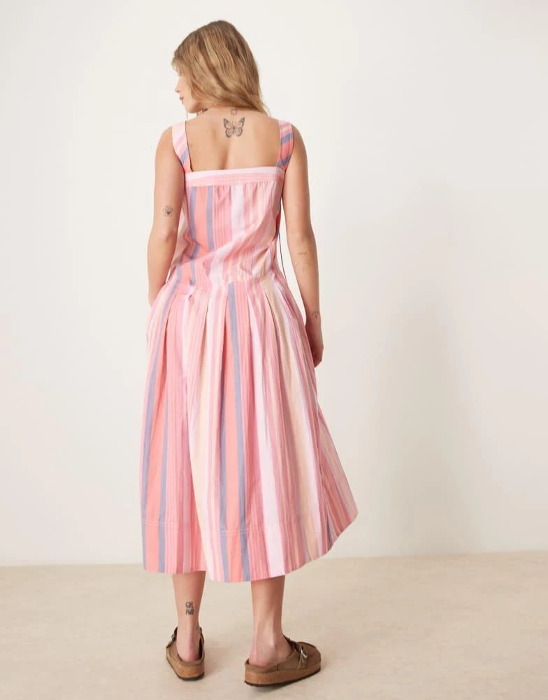 Free People Free People primevera striped drop waist sun dress in pink 3