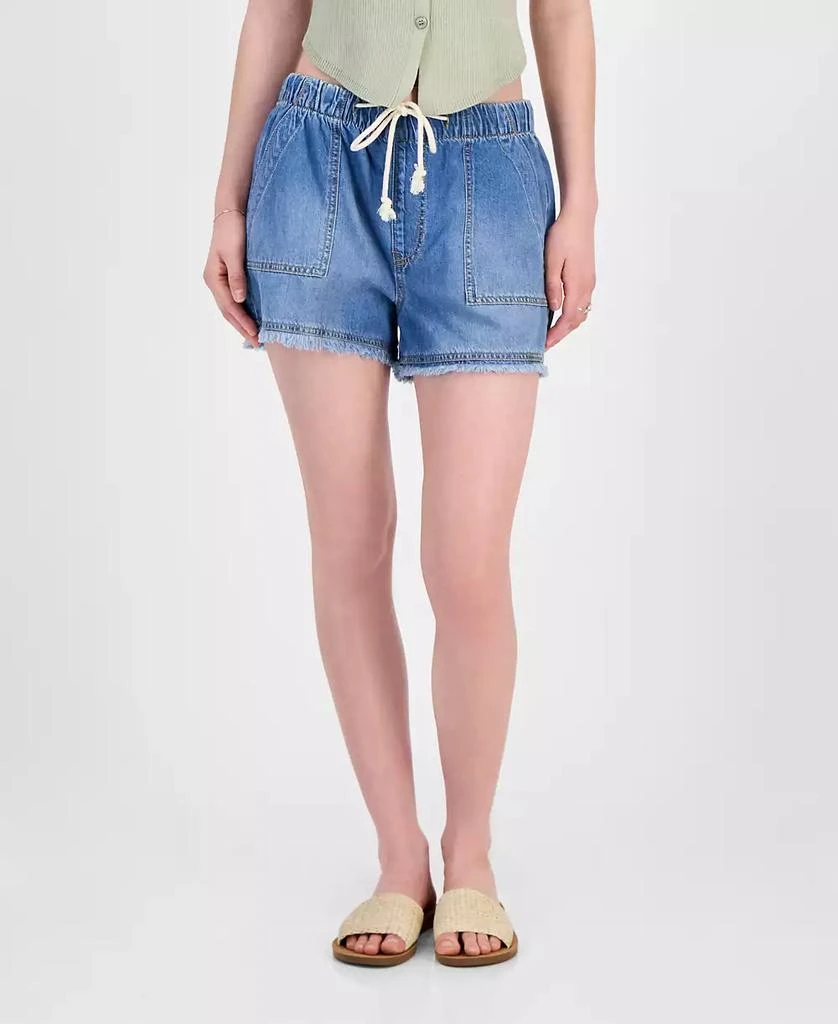 Celebrity Pink Juniors' Pull-On Utility Chambray Shorts 3