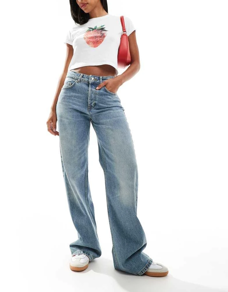 Hugo Red HUGO Red 937 wide leg denim jeans in lightwash blue 1